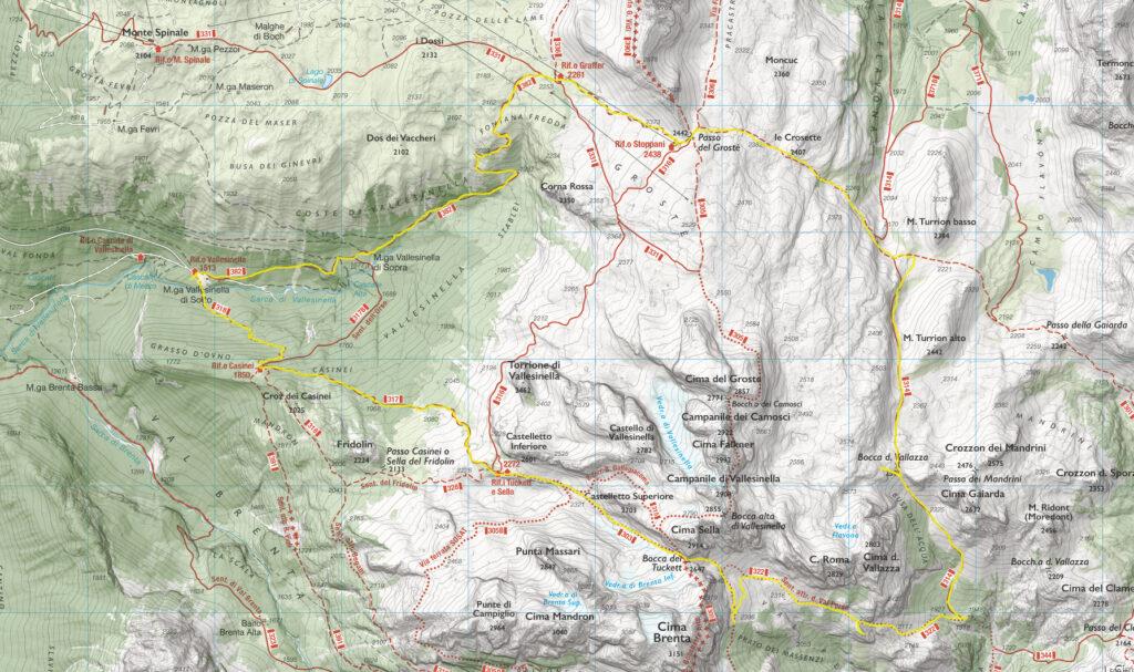 La mappa del nostro anello riportata sulla carta