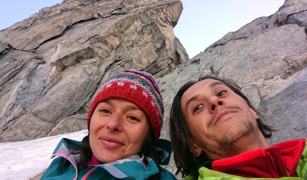 Selfie all&#039;attacco della via normale del Badile