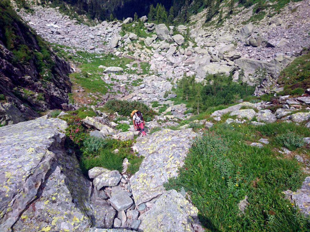 Quello che si vede sotto è il punto dove abbiamo cannato direzione. Qui stiamo finalmente seguendo la traccia dal lato giusto