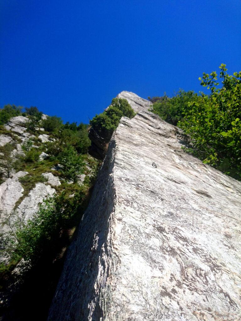 Vista del bello spigolo del quarto tiro dalla sosta