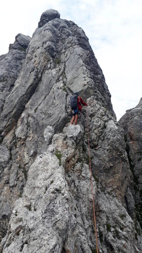 Ultimo tiro di spigolo che conduce in vetta