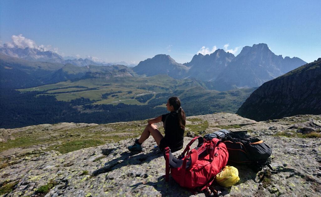 Eccoci finalmente al Colbricon, dove termina la nostra fase di salita. Da qui a passo Rolle quasi solo discesa. Possiamo dire che la nostra traversata è conclusa con successo!!