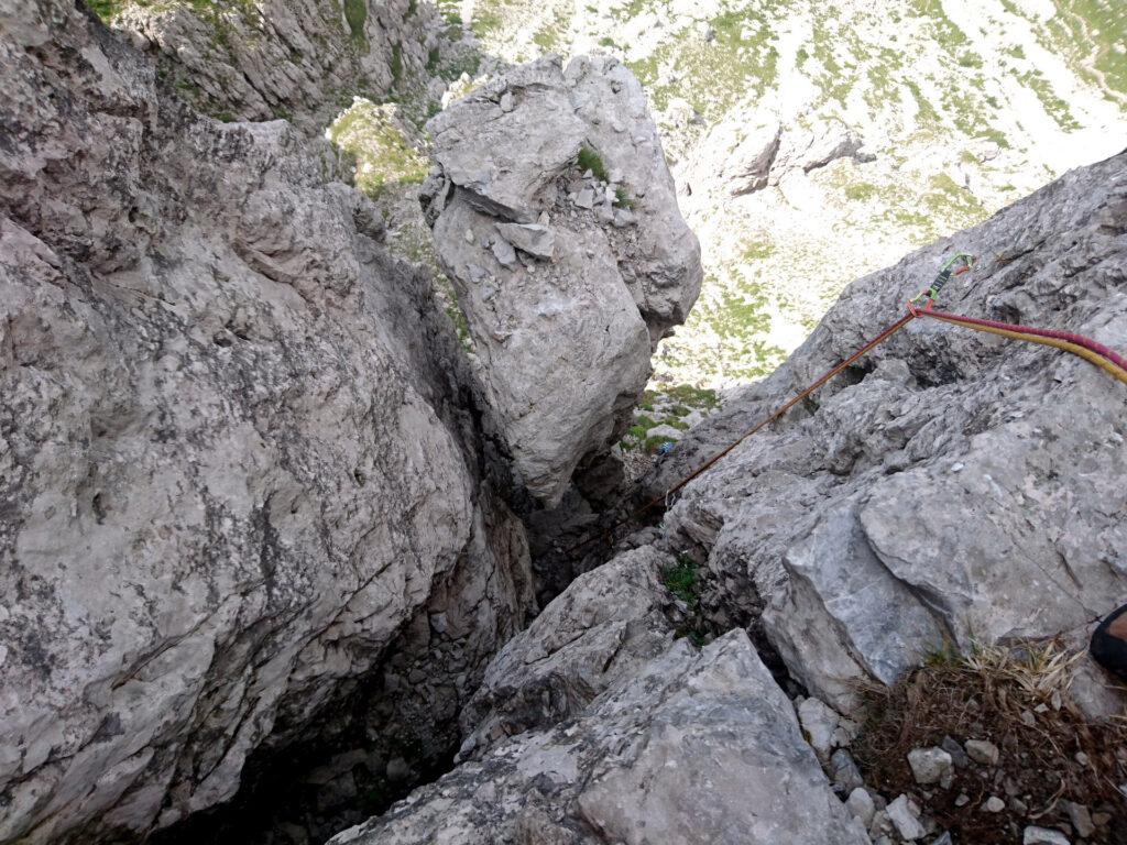 Foto dal termine del secondo camino della Gasparotto. Purtroppo da qui non rende ma è un tiro fantastico