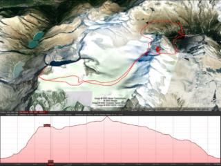 Mappa del primo giorno - Dal Bedole al Caduti dell'Adamello con la Cima Lobbia Alta nel mezzo - 7.3 km e 1600 mt di dislivello circa