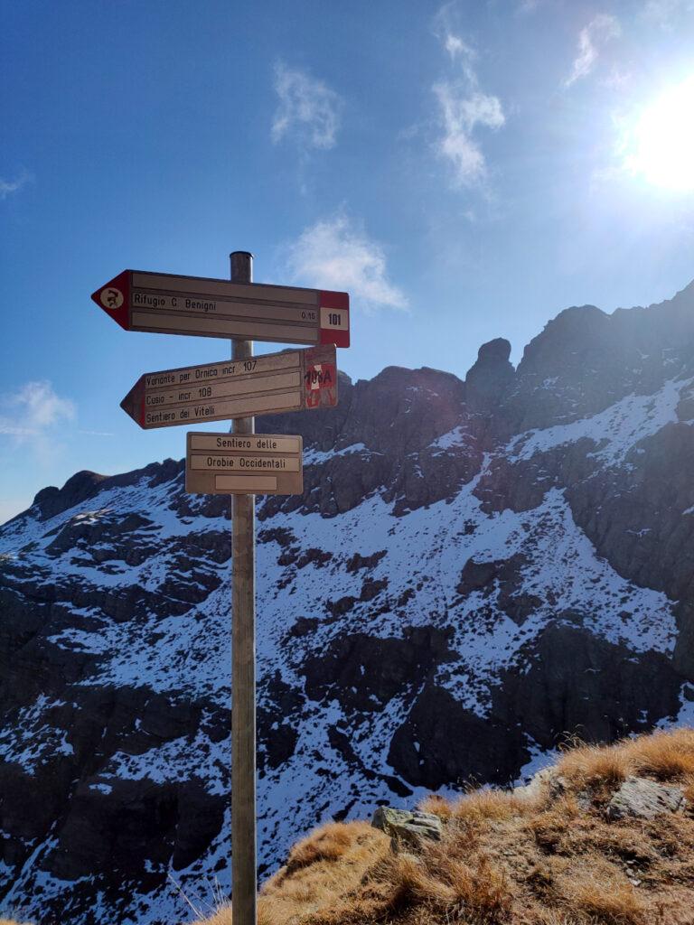 la seconda deviazione per il rifugio benigni