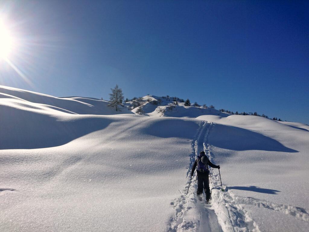 nell&#039;ultima parte è tutto un susseguirsi di gobbe e dune innevate