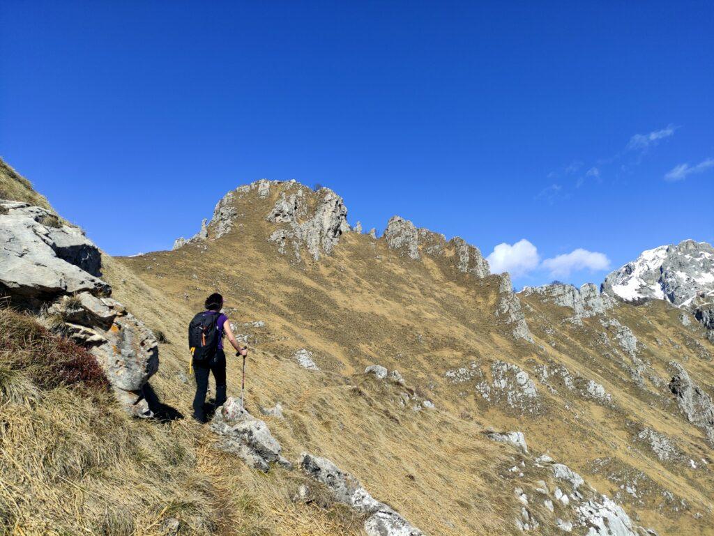 si prosegue in lungo traverso per pratoni