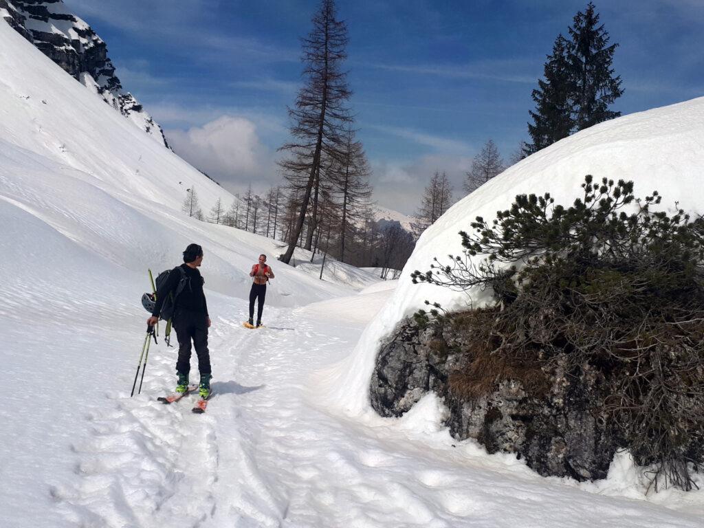 la piana di Brenta Alta è l'unico punto dove le ciaspole non risultano inadeguate!