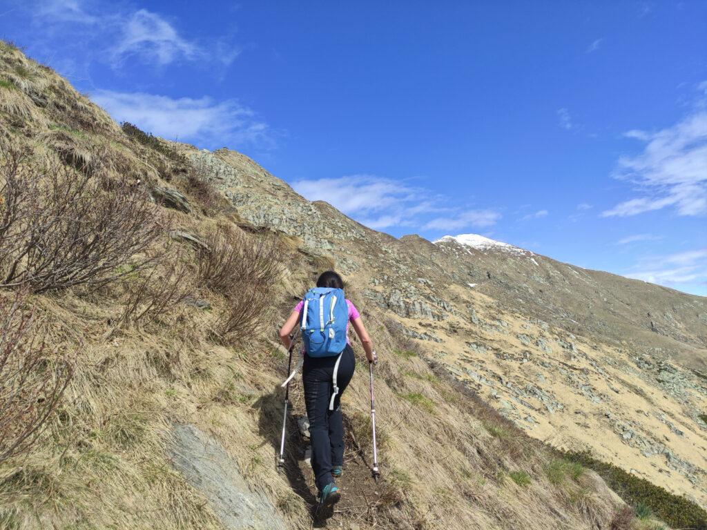 Superato il Colle della Forcola imbocchiamo il sentiero che porta verso il Pizzo Marona