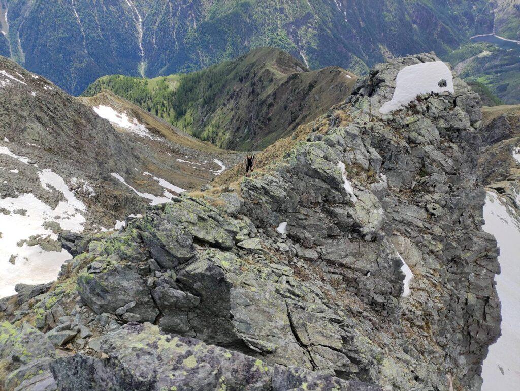 L&#039;ultimo tratto di facile cresta che conduce in vetta al pizzo Ciapè