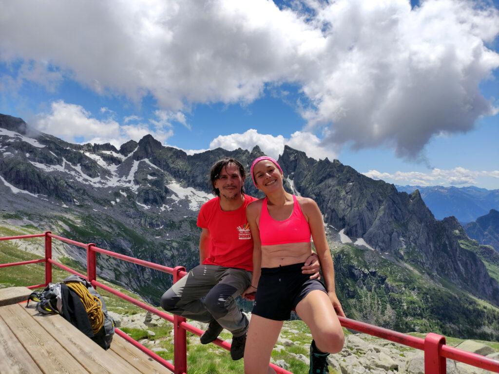 la terrazza super panoramica del Rifugio Gianetti