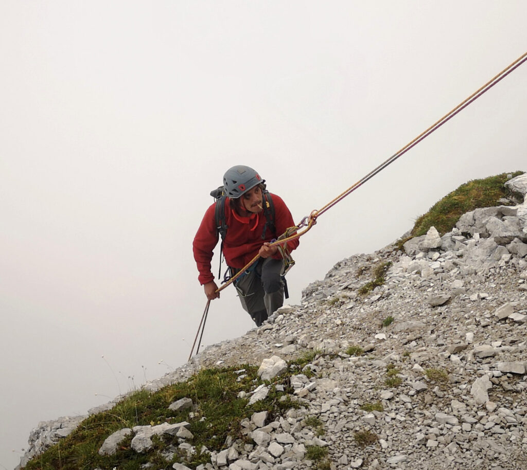 calata in stile molto alpino...