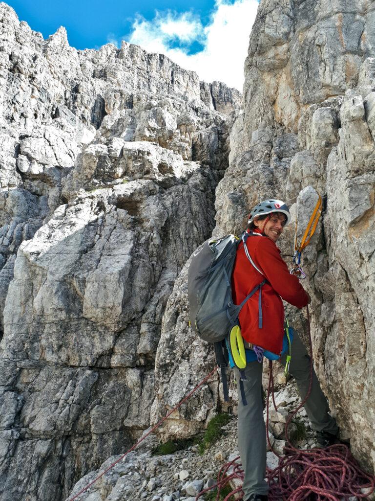 Gabri fa sicura sull'uscita del canalino