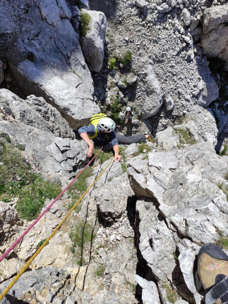 Marco impegnato nel punto chiave del primo tiro