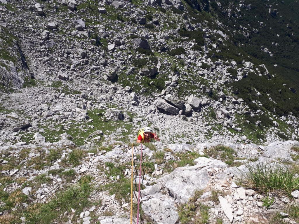 Marco sorridente in uscita dal terzo tiro