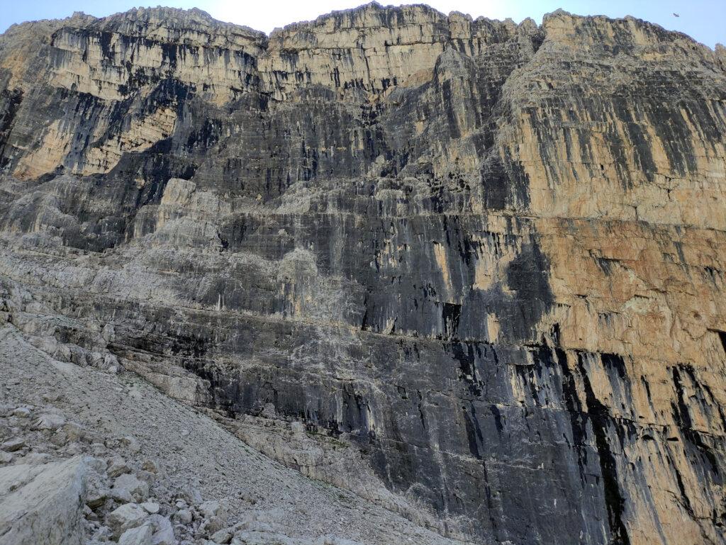 Un ultimo sguardo alla parete su cui si svolge la via. In fondo, vista di fronte, sembra anche meno verticale di quello che è effettivamente