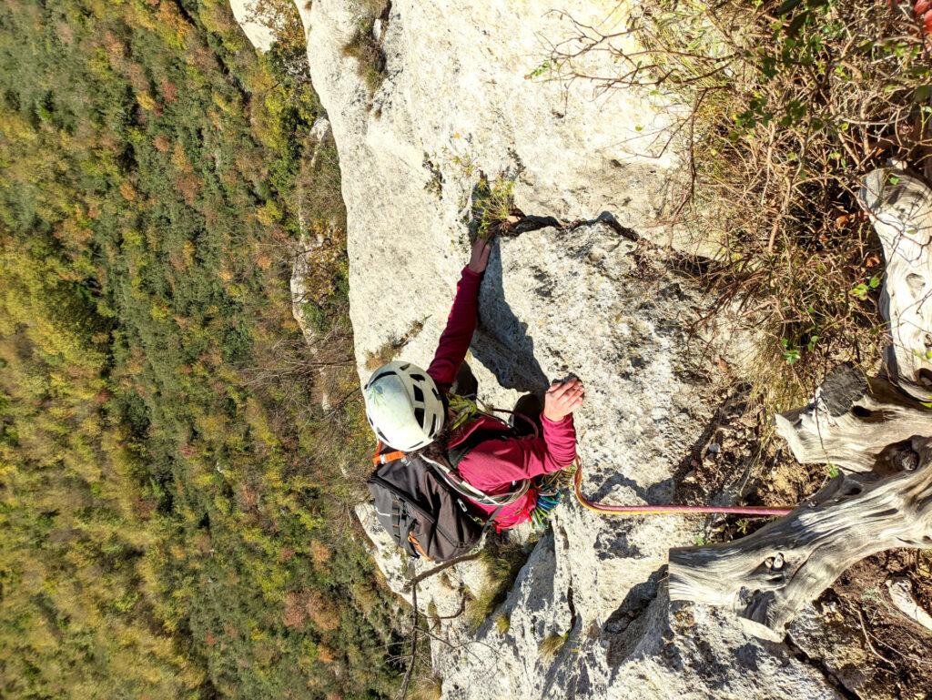 Erica in uscita sul tiro di 5b