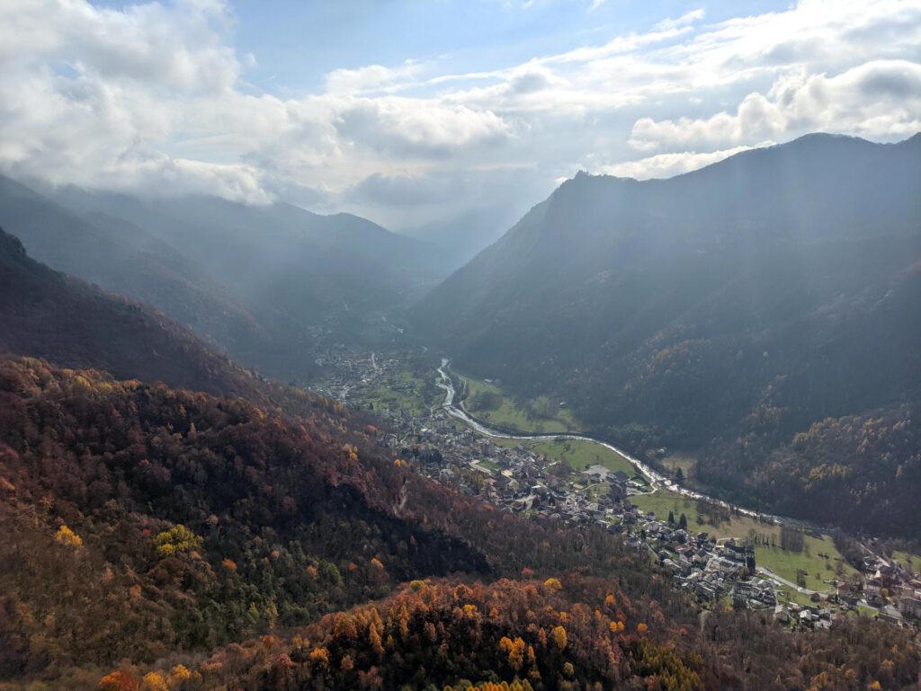 Uno sguardo anche verso il paese di Cantoira e la Val Grande