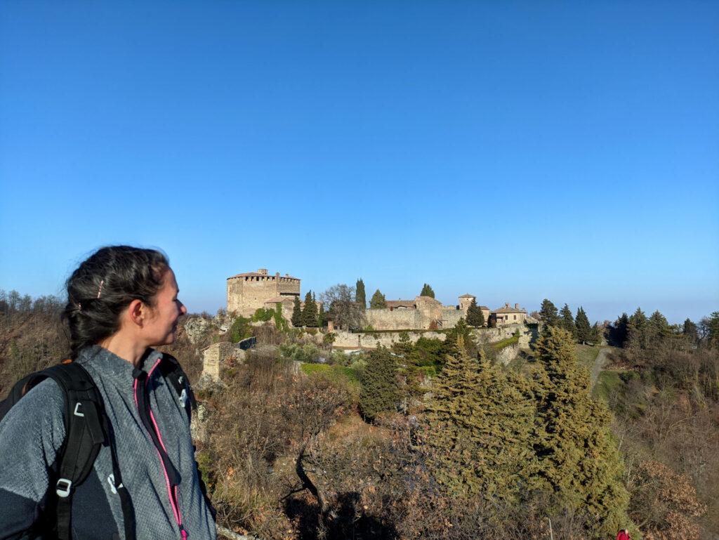 Erica e questa bella vista d'insieme della Rocca d'Olgisio