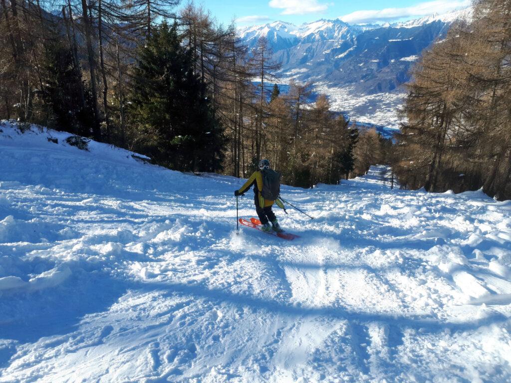 Questa è la ex pista da sci abbandonata, ormai del tutto tritata dagli scialpinisti saliti sabato ;)