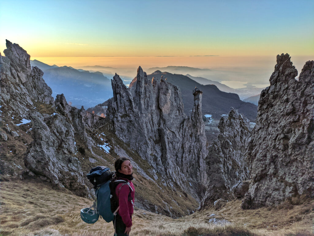 Erica e la vista d'insieme sul gruppo della Torre, Fungo, Lancia