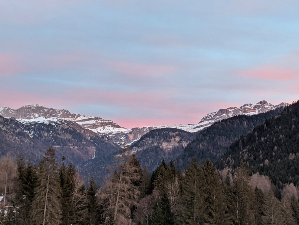 e siamo anche in tempo per un classico tramonto rosato sul Brenta!