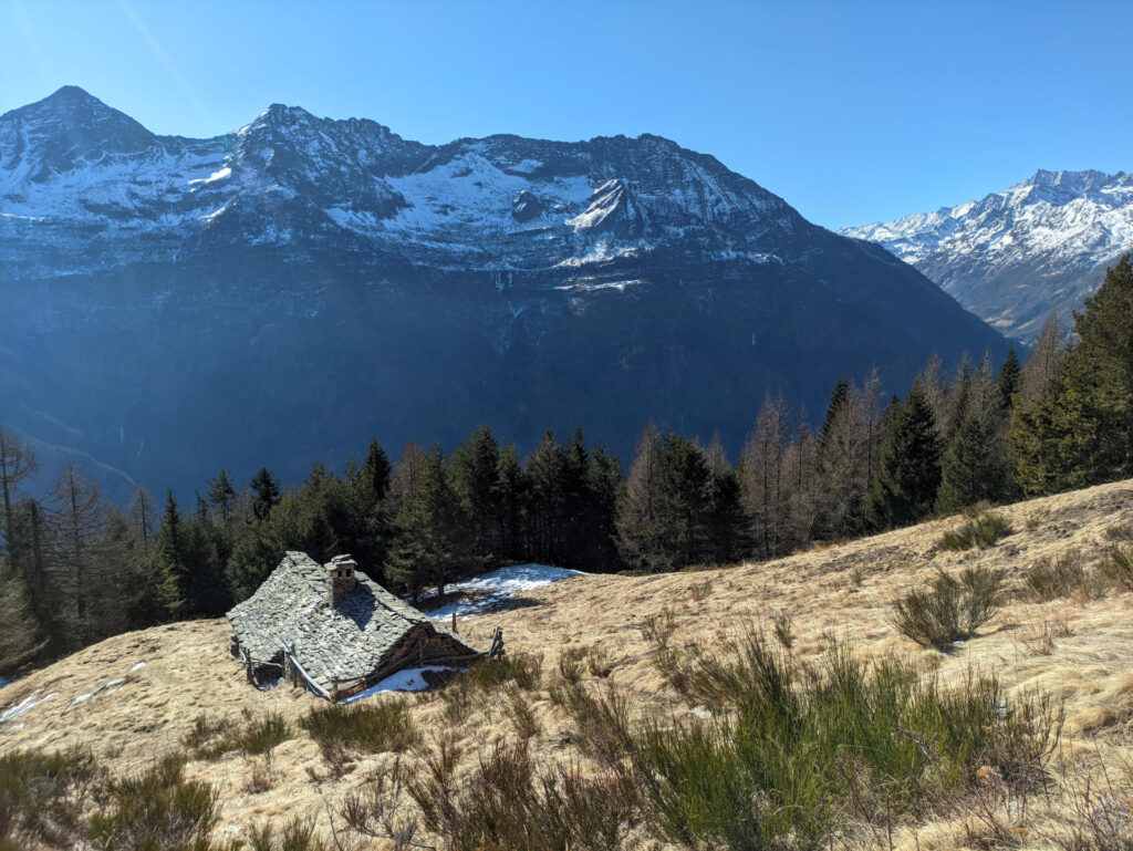 La vista da monte del secondo alpeggio