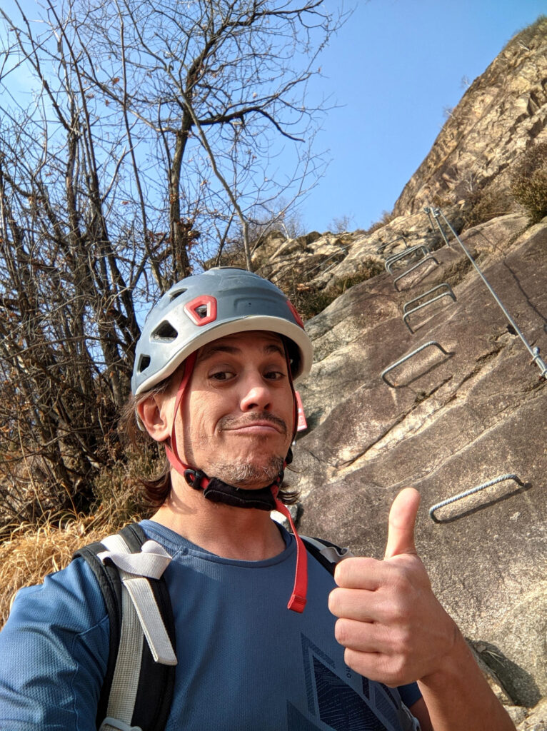 Eccomi pronto a partire all&#039;attacco della ferrata dei picasass