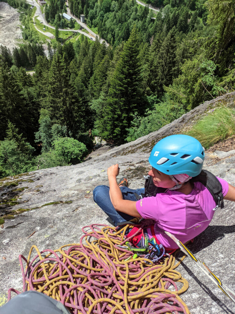 Erica riposa alla sosta del terzo tiro