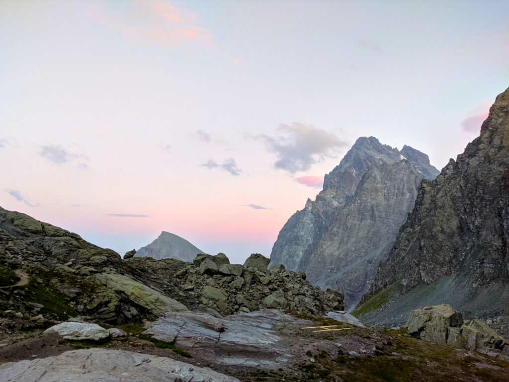 Il tramonto sul Monviso visto la sera prima dal Giacoletti