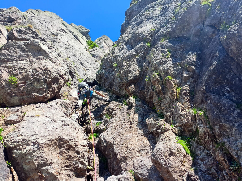 Ed ecco Gab sul primo facile tiro di diedro