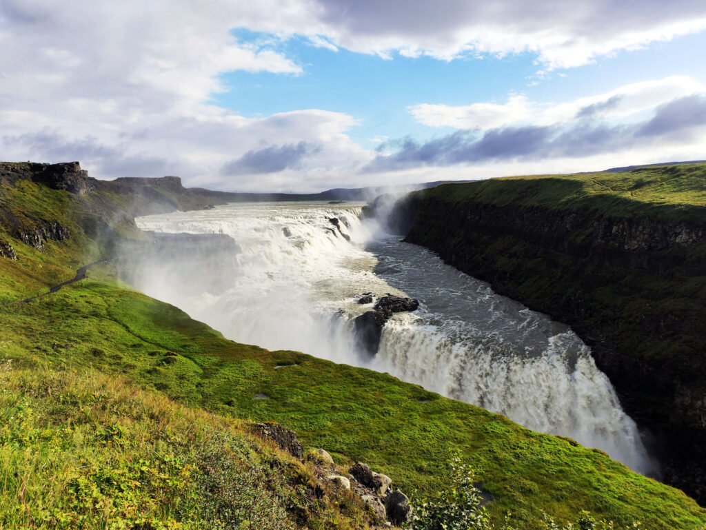 la bellissima cascata di Gullfoss