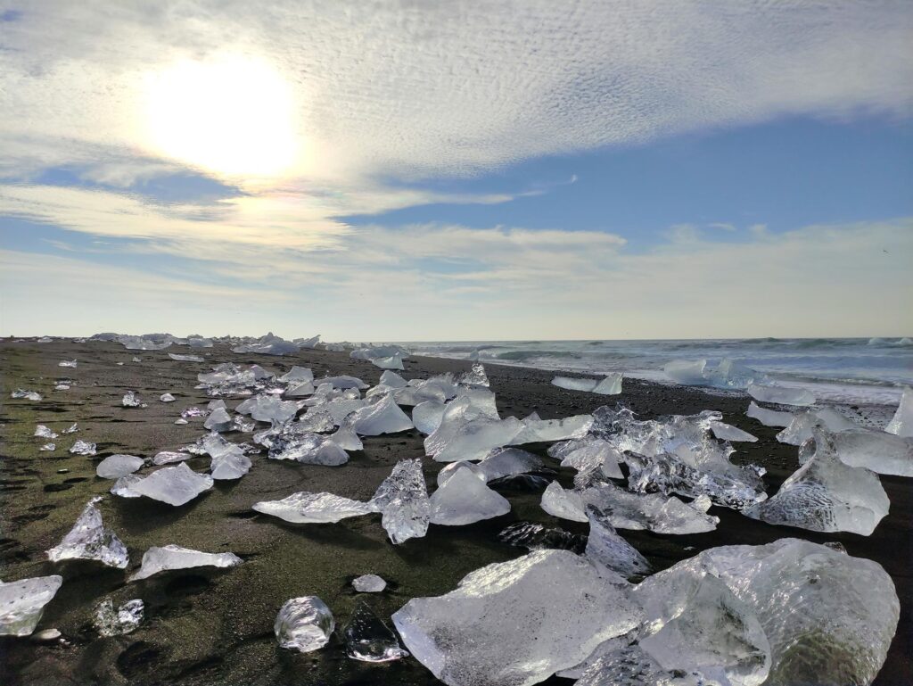 Diamond Beach all&#039;alba: ce la godiamo in totale solitudine