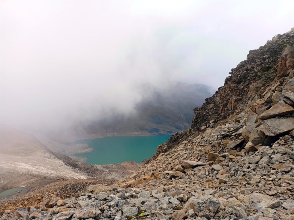 La parte terminale del lago del Sabbione vista da monte