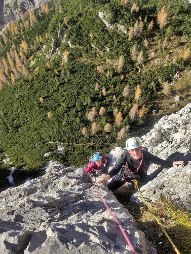 bella esposizione, ma l'ottima roccia facilita la progressione