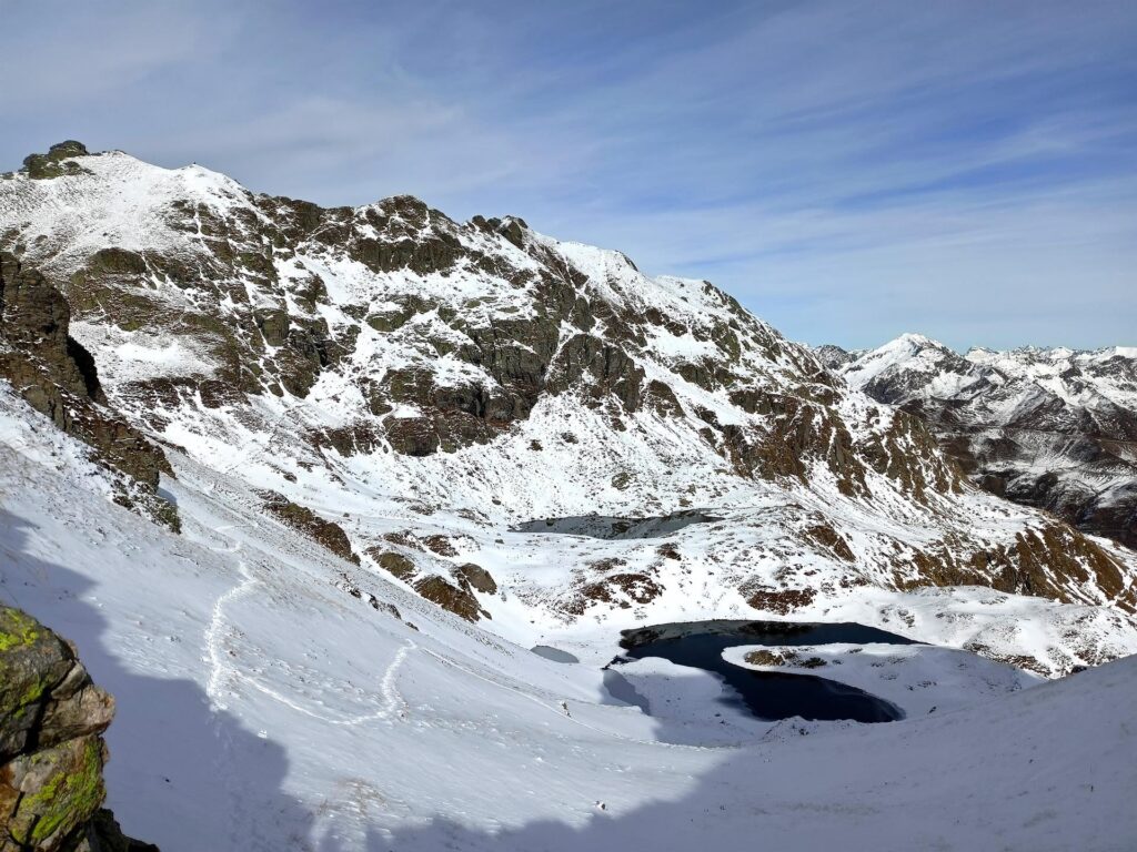 Vista dal passo di Triomen verso i laghetti di Ponteranica