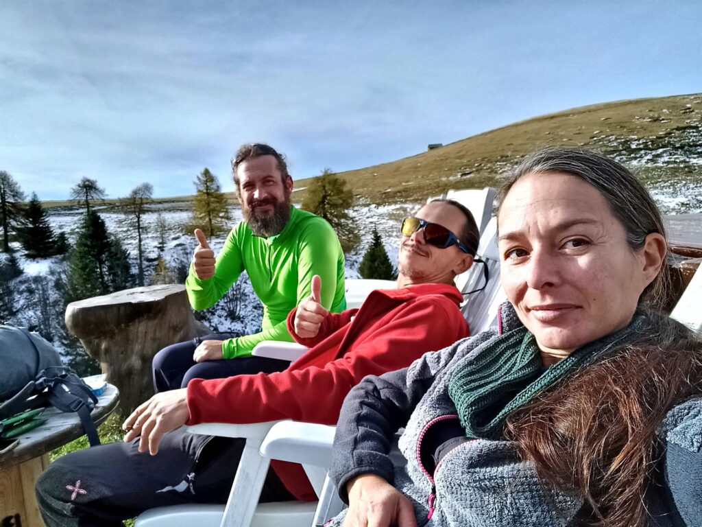 Ma prima 5 minuti di riposo sul bel terrazzo panoramico del ristorante Ristorobie