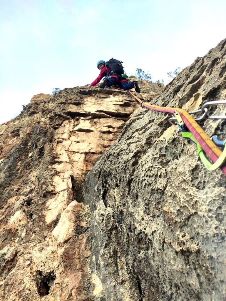 passo chiave del secondo tiro e della via, molto ben chiodato