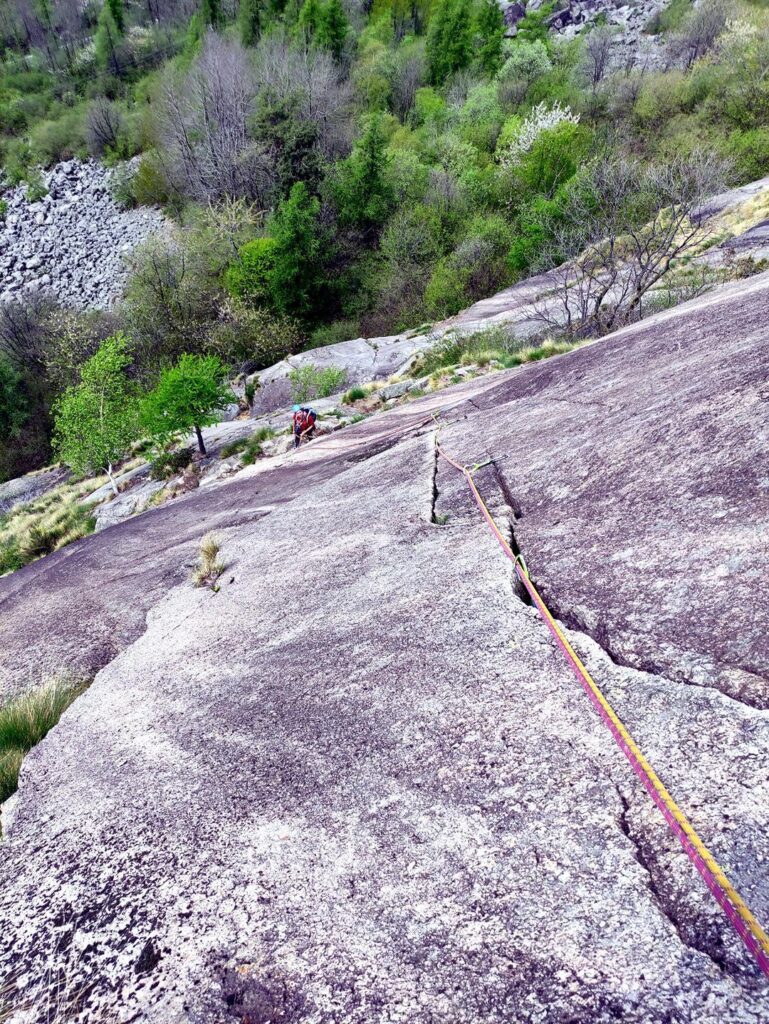 Vista dall'alto delle belle fessure del quarto tiro