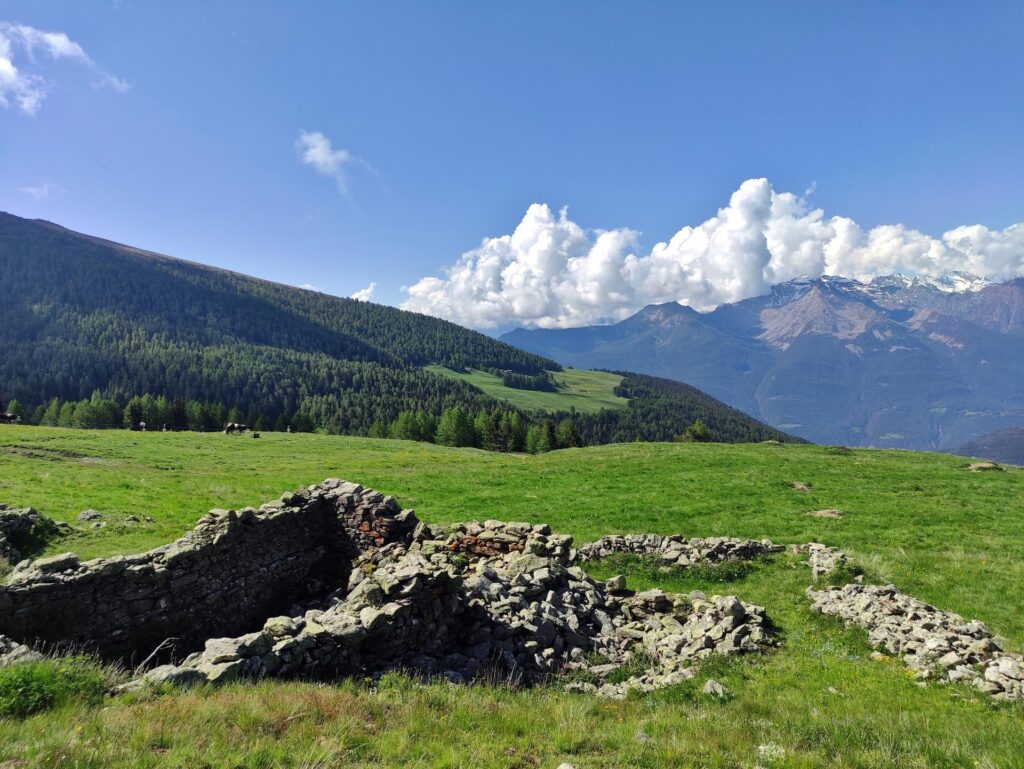 i verdi prati a valle della cresta