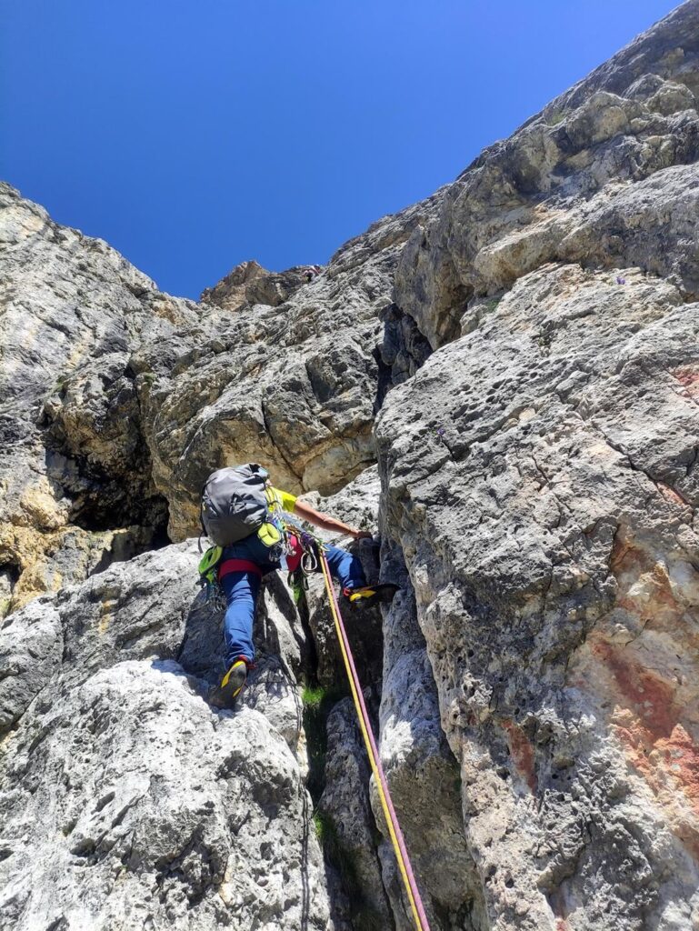 primo tiro su roccia molto lavorata