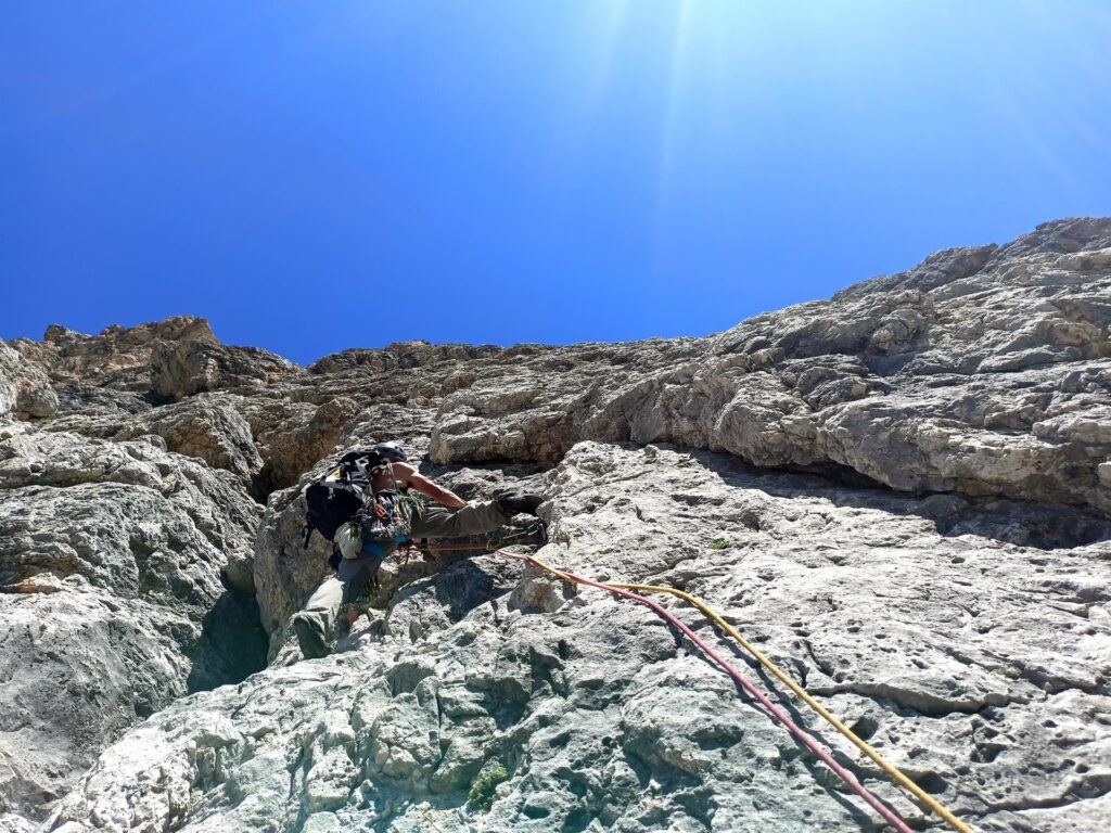 secondo tiro della Cengia Martini