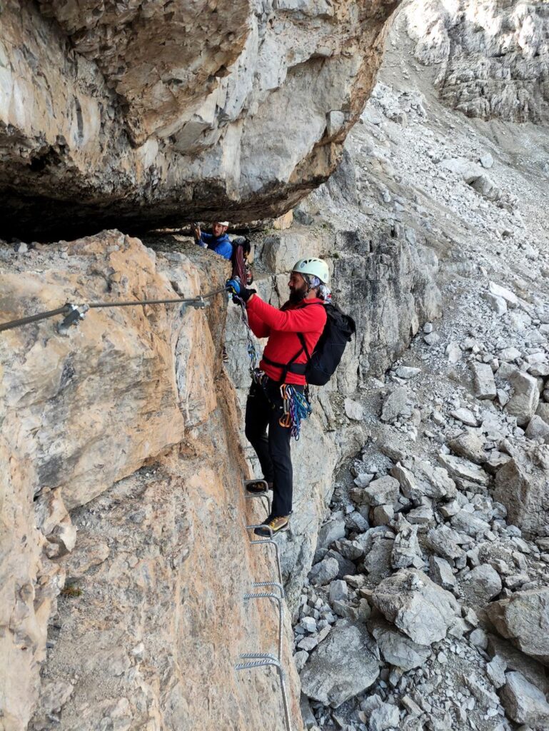 Il Niggah e Andre impegnati sul nuovo tratto di attacco delle Bocchette Centrali