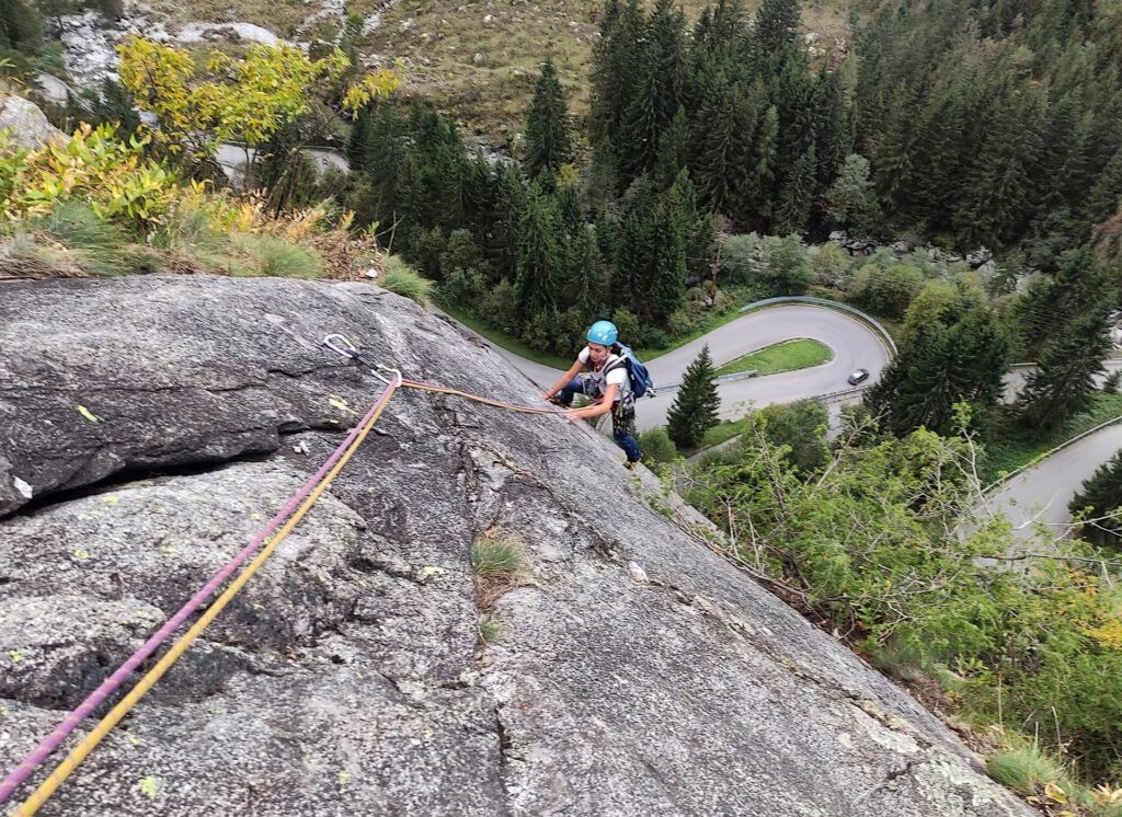 Erica sul passo chiave della via