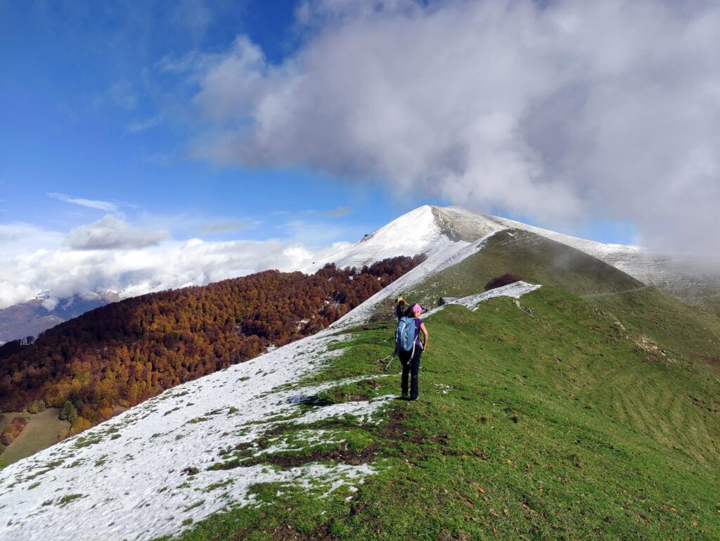 si continua lungamente in cresta