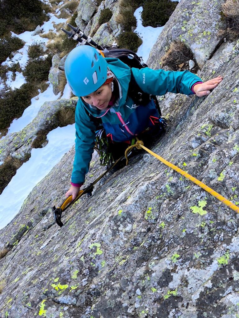 Erica subito dopo il passo chiave del secondo tiro