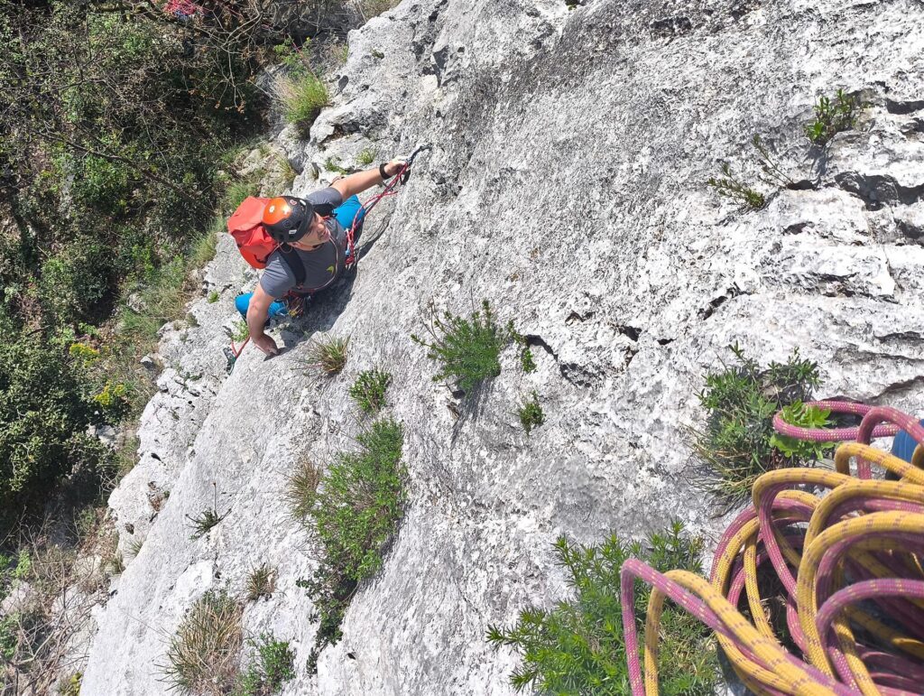 Christian sulla spittata del passo chiave, L1 di Livera