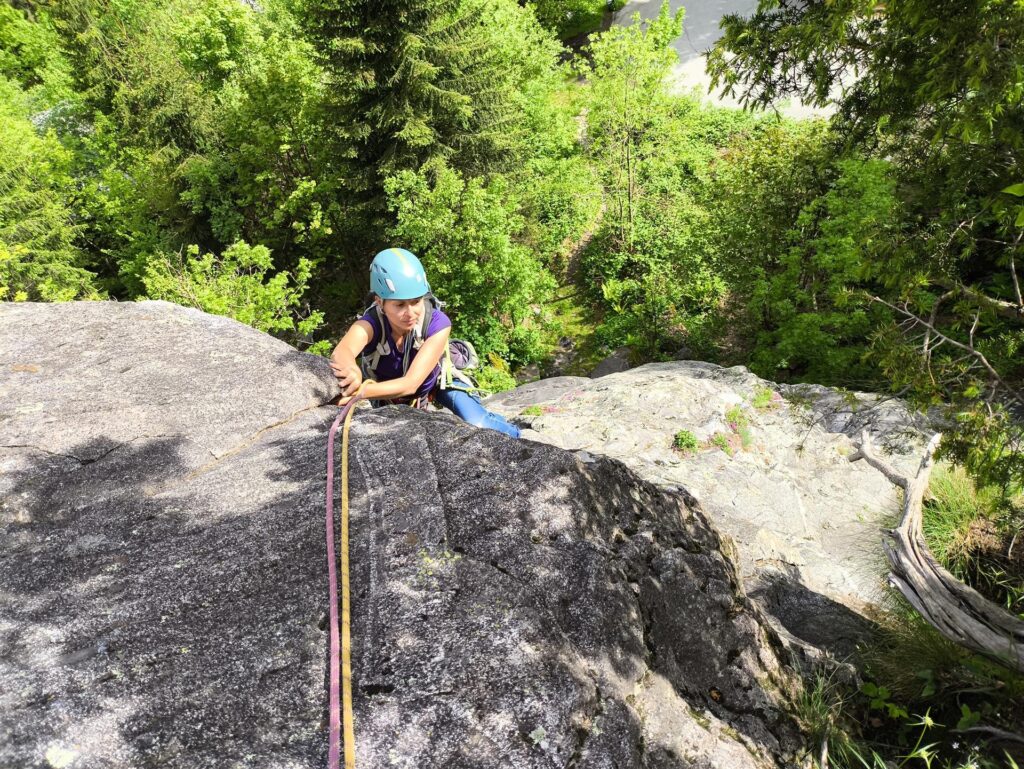 Erica sul muretto finale del primo tiro