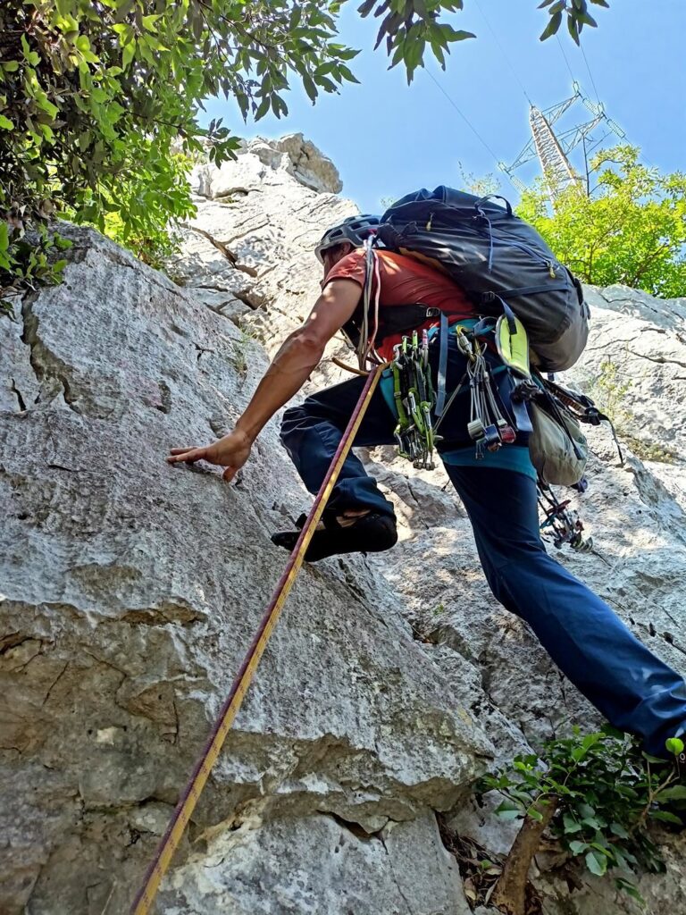 ultimo facile tiro: si vede sopra di noi il pilone vicino al quale si arriverà