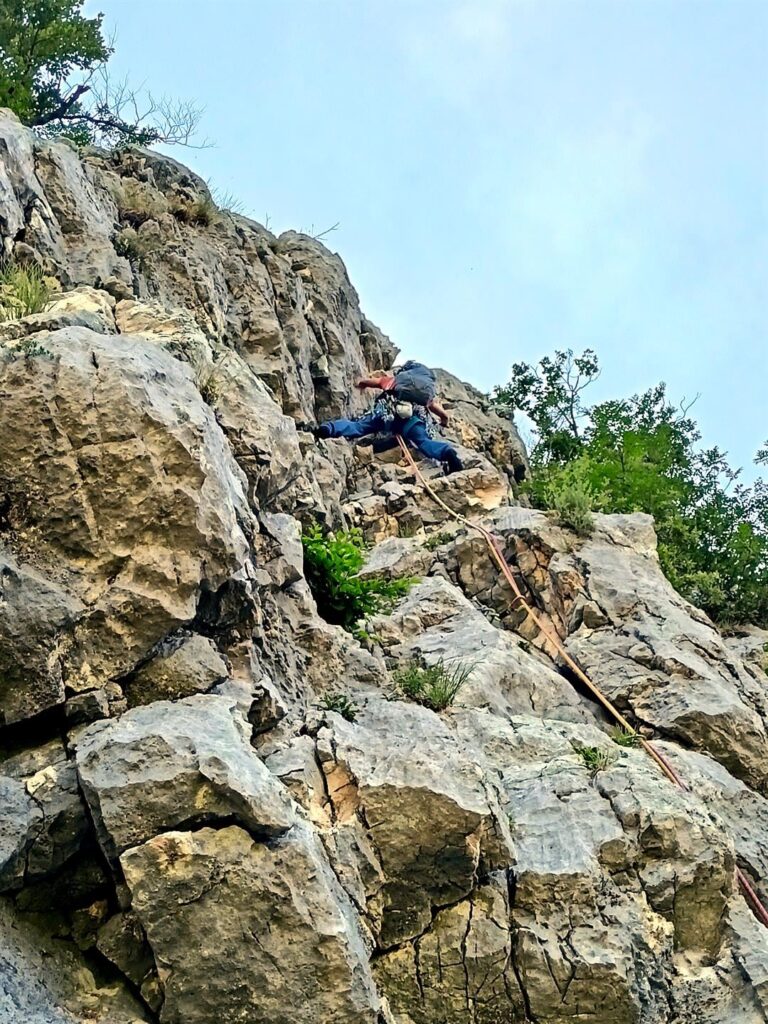il quarto tiro risale tutto il diedro...